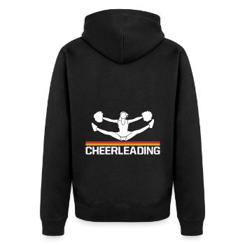Cheer Graphic Cheerleading Cheerleader Gymnast Dan - Unisex Premium Bio Zip Hoodie - Schwarz - Hinten - Nico (187cm)