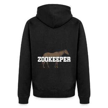 Retro Graphic Animal Keeper Zoo Keeper Animal Love - Unisex Premium Bio Zip Hoodie - Schwarz - Hinten - Nico (187cm)