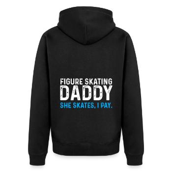 Figure Skating Daddy Ice Skater Figure Skater Piro - Unisex Premium Bio Zip Hoodie - Schwarz - Hinten - Nico (187cm)
