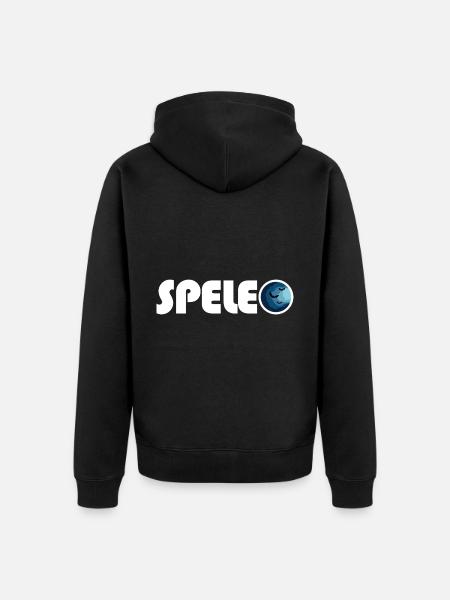 Speleo Caving - Speleologia dziurawa - Ekologiczna rozpinana bluza z kapturem Premium unisex - czarny