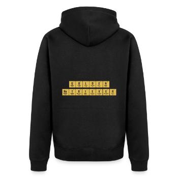 Golden Retriever Periodisches System der Elemente GR D - Unisex Premium Bio Zip Hoodie - Schwarz - Hinten - Nico (187cm)