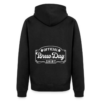 Official Brew Day Shirt Homebrewing Craftbeer Brew - Unisex Premium Bio Zip Hoodie - Schwarz - Hinten - Nico (187cm)