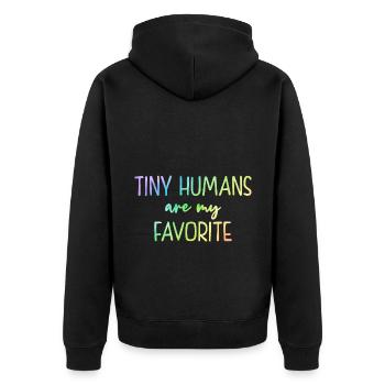 Tiny Humans Are My Favorite Daycare Provider Teach - Unisex Premium Bio Zip Hoodie - Schwarz - Hinten - Nico (187cm)
