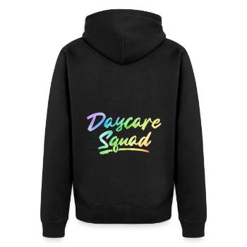 Daycare Squad Daycare Provider Daycare Teacher Pre - Unisex Premium Bio Zip Hoodie - Schwarz - Hinten - Nico (187cm)