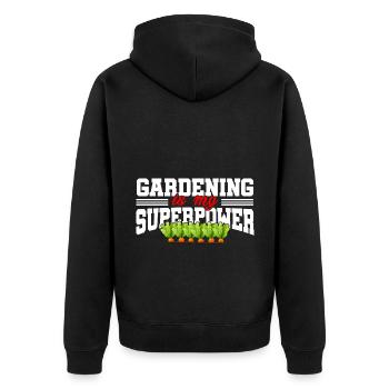 Gardening Is My Superpower Horticulture Gardening - Unisex Premium Bio Zip Hoodie - Schwarz - Hinten - Nico (187cm)