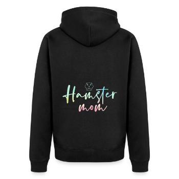 Hamster Mom Animal Lover Pet Owner Rodents Hamster - Unisex Premium Bio Zip Hoodie - Schwarz - Hinten - Nico (187cm)