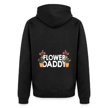 Flower Daddy Botanical Flowers Gardening Plant Lov - Unisex Premium Bio Zip Hoodie - Schwarz - Hinten - Nico (187cm)