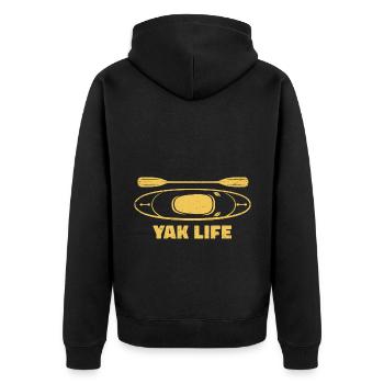 Yak Life Graphic Kayaking Kayak Canoe Rowing Rower - Unisex Premium Bio Zip Hoodie - Schwarz - Hinten - Nico (187cm)