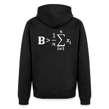Be Greater Than Average Funny Math Teacher Nerd T- - Unisex Premium Bio Zip Hoodie - Schwarz - Hinten - Nico (187cm)