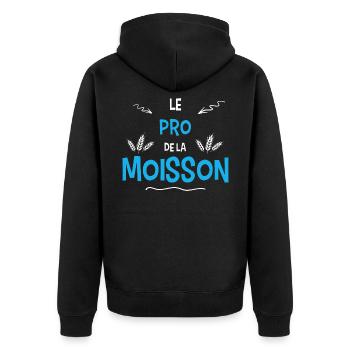 Moisson agriculteur moissonneuse blé cadeau - Veste à capuche bio Premium Unisexe - noir - Dos - Nico (187cm)