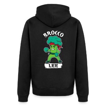 Brocco Lee Broccoli Meme - Veste à capuche bio Premium Unisexe - noir - Dos - Nico (187cm)