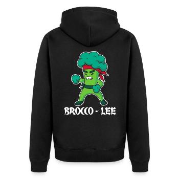 Brocco Lee Broccoli Meme - Veste à capuche bio Premium Unisexe - noir - Dos - Nico (187cm)
