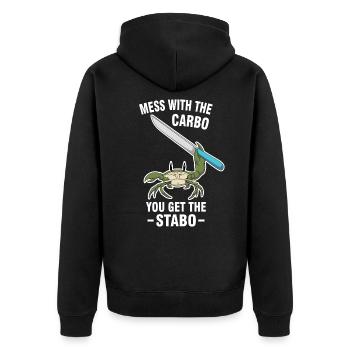 Funny crab meme - Unisex Premium Organic Zip Hoodie - black - Back - Nico (187cm)