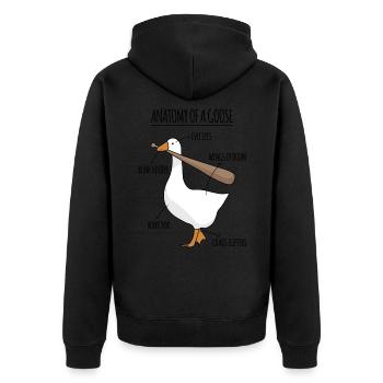 Anatomy of a Goose Meme - Unisex Premium Organic Zip Hoodie - black - Back - Nico (187cm)