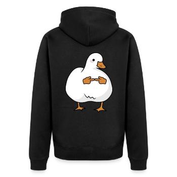 Oie timide et mignonne - Veste à capuche bio Premium Unisexe - noir - Dos - Nico (187cm)
