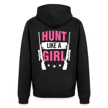 Chasser comme une fille Chasser - Veste à capuche bio Premium Unisexe - noir - Dos - Nico (187cm)