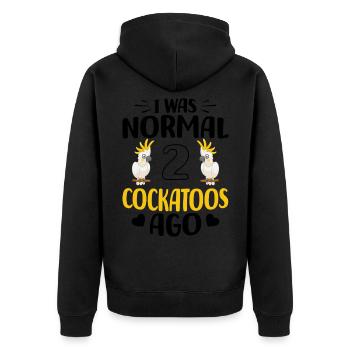 Cockatoo - Unisex Premium Organic Zip Hoodie - black - Back - Nico (187cm)