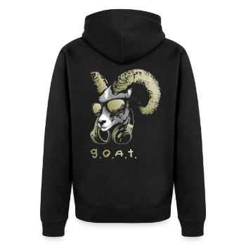 DJ Goat Bling G.o.a.t. Cool and Funny Music - Unisex Premium Organic Zip Hoodie - black - Back - Nico (187cm)