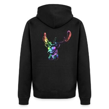 Ciervo DJ. Música genial y divertida animal con - Veste à capuche bio Premium Unisexe - noir - Dos - Nico (187cm)