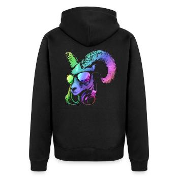 DJ Goat Cool y Funny Music Animal con auriculares - Veste à capuche bio Premium Unisexe - noir - Dos - Nico (187cm)