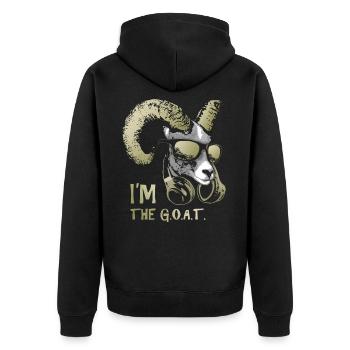 I'm The Goat Bling Cool and Funny Music Animal - Unisex Premium Organic Zip Hoodie - black - Back - Nico (187cm)