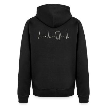 Licuadora. Corazón. Amor. Ekg. Legumbres. - Veste à capuche bio Premium Unisexe - noir - Dos - Nico (187cm)