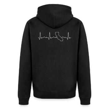 Estado de California EE. UU. Corazón. Amor. Ekg. - Veste à capuche bio Premium Unisexe - noir - Dos - Nico (187cm)