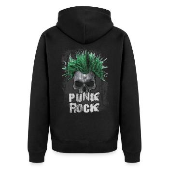 Punk Rock - Unisex Premium Bio Zip Hoodie - Schwarz - Hinten - Nico (187cm)