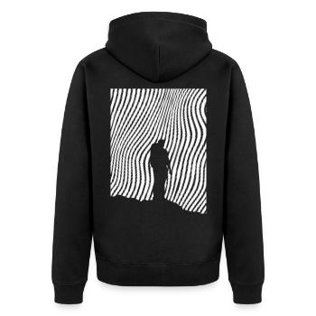 Hikers - (2) - Unisex Premium Organic Zip Hoodie - black - Back - Nico (187cm)