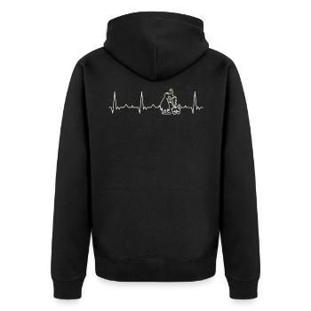 Halloween Witch Cooking. Heart. Love. EKG. Pulse. - Unisex Premium Organic Zip Hoodie - black - Back - Nico (187cm)