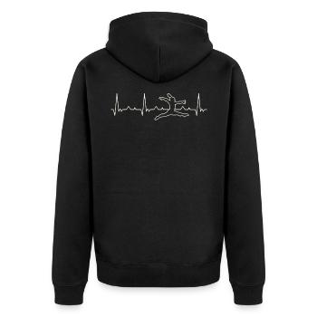 Gimnasta Mujer Jump Ejercicio. Corazón. Amor. Ekg - Veste à capuche bio Premium Unisexe - noir - Dos - Nico (187cm)