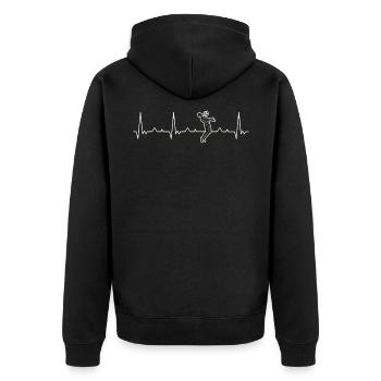 Jugador de fútbol. Corazón. Amor. Ekg. Legumbres. - Veste à capuche bio Premium Unisexe - noir - Dos - Nico (187cm)