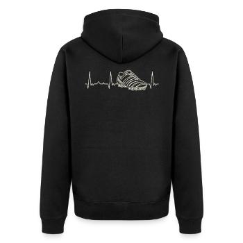 Zapato de fútbol. Corazón. Amor. Ekg. Legumbres. - Veste à capuche bio Premium Unisexe - noir - Dos - Nico (187cm)
