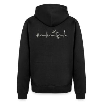 Girl Jugador de fútbol disparó. Corazón. Amor. - Veste à capuche bio Premium Unisexe - noir - Dos - Nico (187cm)