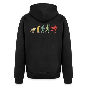 Tennis Serve Girl Evolution - Unisex Premium Organic Zip Hoodie - black - Back - Nico (187cm)