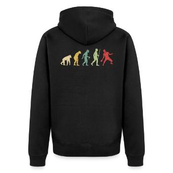 Table Tennis Ping Pong Player Evolution - Unisex Premium Organic Zip Hoodie - black - Back - Nico (187cm)