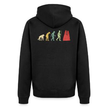 Lesbenpaar romantische Hochzeitsfrau Evolution - Unisex Premium Bio Zip Hoodie - Schwarz - Hinten - Nico (187cm)