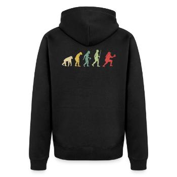 Evolución de la chica del receptor de softball - Veste à capuche bio Premium Unisexe - noir - Dos - Nico (187cm)