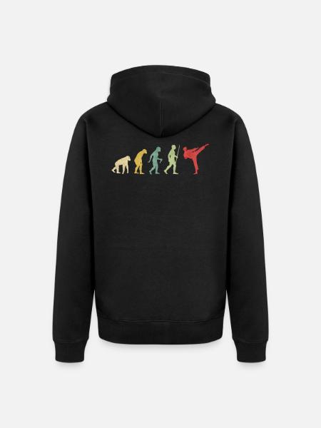 Karate High Kick Evolution - Unisex Premium Organic Zip Hoodie - black