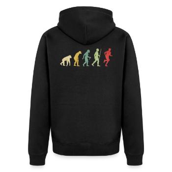 Jogging Runner Evolution - Unisex Premium Organic Zip Hoodie - black - Back - Nico (187cm)