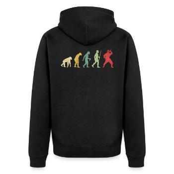 Ninja Pose Evolution - Unisex Premium Organic Zip Hoodie - black - Back - Nico (187cm)