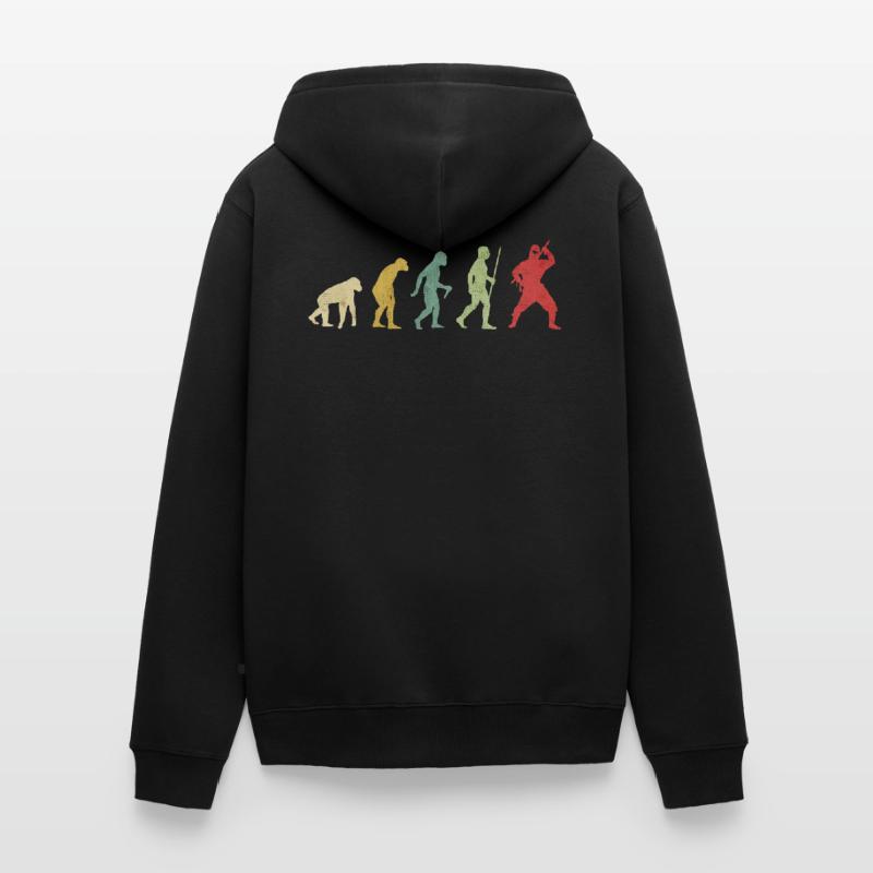 Ninja Pose Evolution Unisex Premium Organic Zip Hoodie