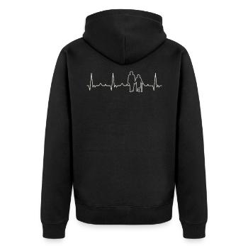 Vieja pareja amor romántico. Corazón. Amor. Ekg. - Veste à capuche bio Premium Unisexe - noir - Dos - Nico (187cm)