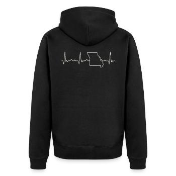 Estado de Missouri EE. UU. Corazón. Amor. Ekg. - Veste à capuche bio Premium Unisexe - noir - Dos - Nico (187cm)