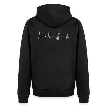 Whisk. Heart. Love. EKG. Pulse. Beat. - Unisex Premium Organic Zip Hoodie - black - Back - Nico (187cm)