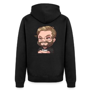 Genervter Manny - Unisex Premium Bio Zip Hoodie - Schwarz - Hinten - Nico (187cm)