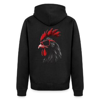 Lunettes de soleil de poulet coq - Veste à capuche bio Premium Unisexe - noir - Dos - Nico (187cm)