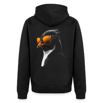 Lunettes de soleil pingouin - Veste à capuche bio Premium Unisexe - noir - Dos - Nico (187cm)