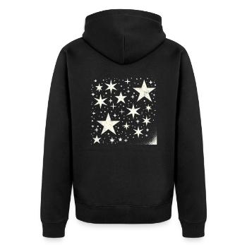 stars lights comet sky star - Unisex Premium Organic Zip Hoodie - black - Back - Nico (187cm)