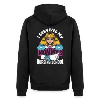 Abschluss Krankenschwester Krankenpflege Mutter - Unisex Premium Bio Zip Hoodie - Schwarz - Hinten - Nico (187cm)